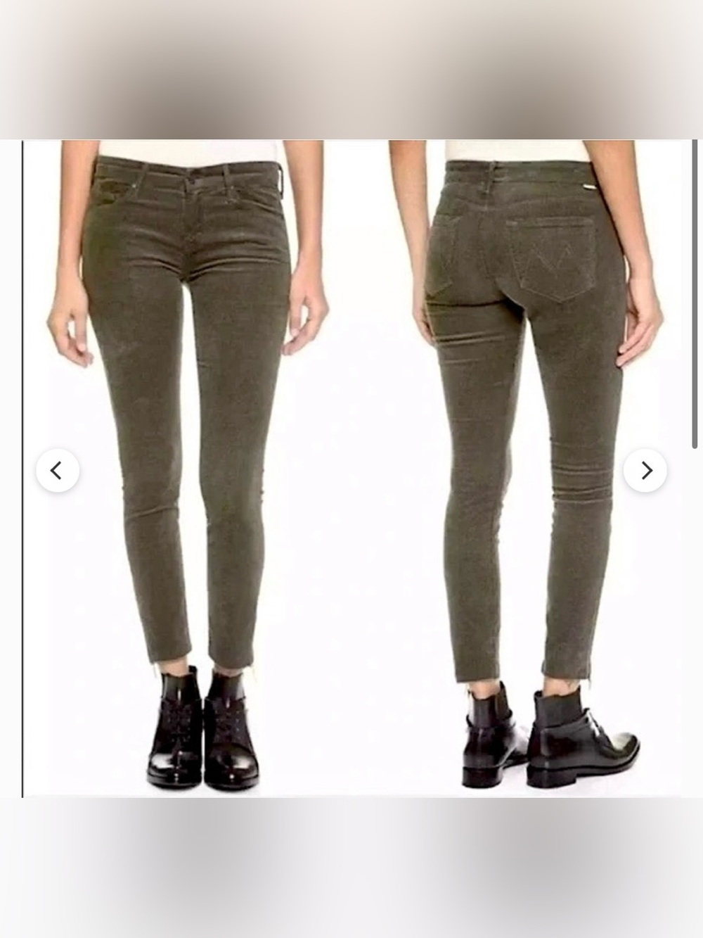 MOTHER The Looker Ankle Fray Corduroy Jeans size 27